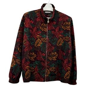 Teddi Vintage Autumn Leaf Zip-Up Bummer Windbreaker Women’s Size 18
